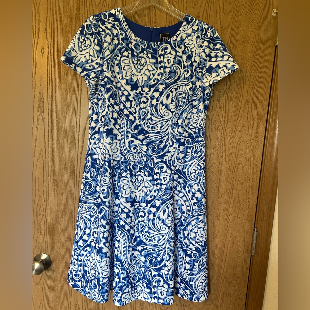 Jessica Howard Blue and White Floral Cocktail Dress MWT